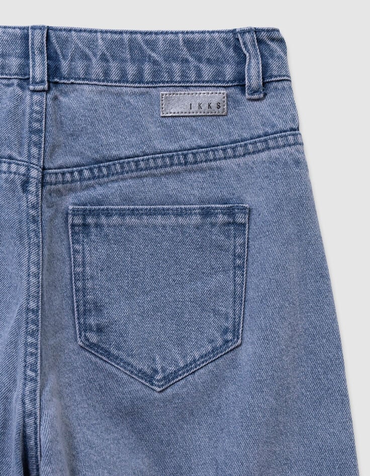 Large blue jeans with pink overdyed cut-outs for girl-5