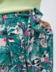 Women’s green plant print flowing wide-leg trousers-5