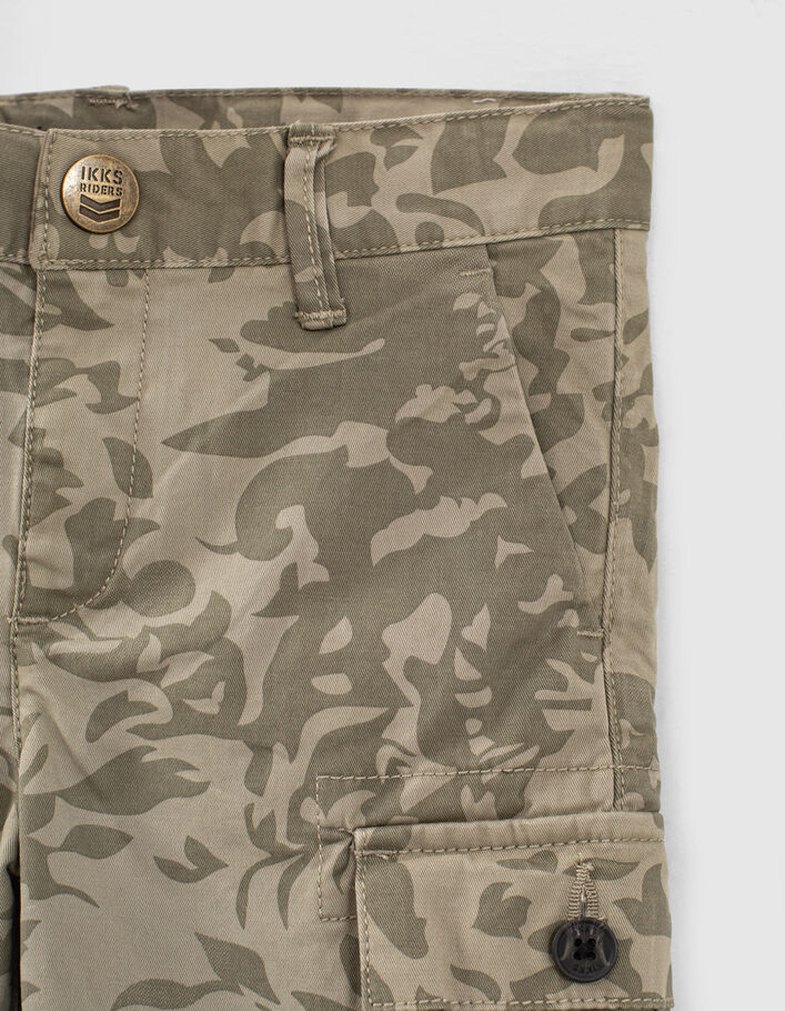 Kaki battle-bermuda camouflage-bladerenprint jongens  - IKKS
