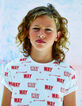 Wit T-shirt met rode WAY print voor jongens -1