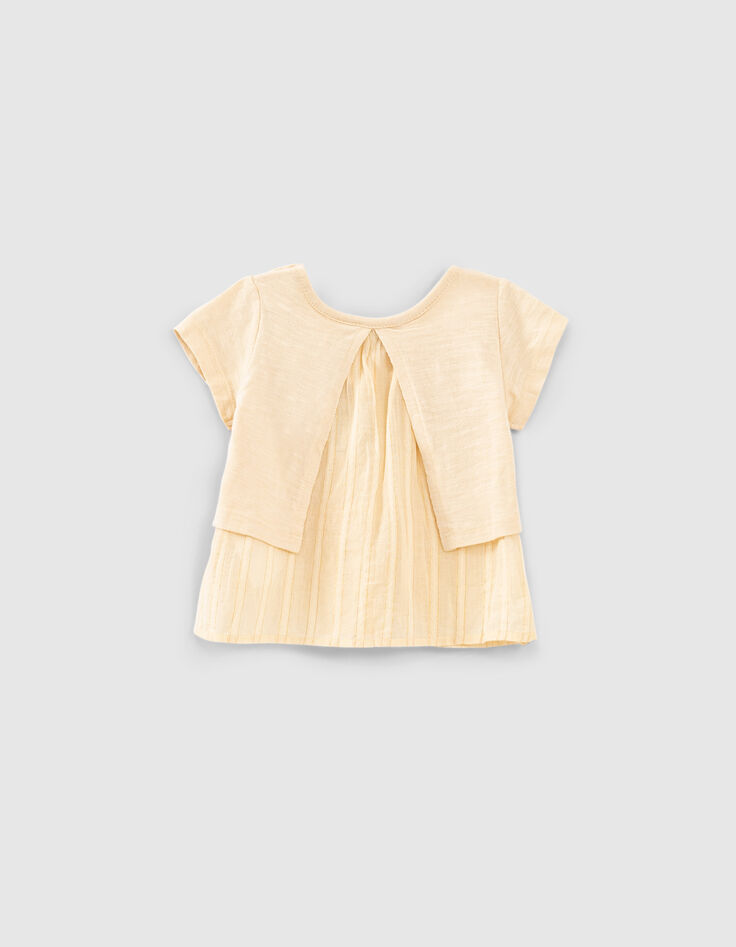 Weizengelbes Mix-and-Match Babymädchen-T-Shirt mit Message-2