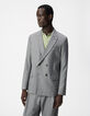 Chaqueta de traje gris de doble botonadura para Hombre-1