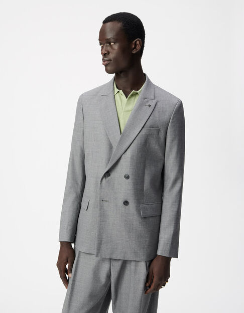 Chaqueta de traje gris de doble botonadura para Hombre - IKKS