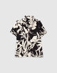 Boys’ black and ivory flower mini me Ecovero® shirt-2