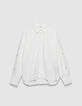 Women's long-sleeved white openwork shirt-6