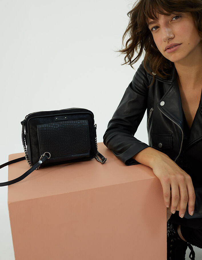 Women’s The Lover black python and pony-look boxy bag-6
