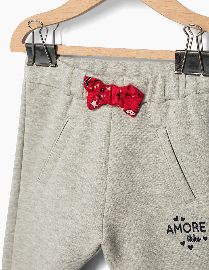 Pantalon gris en néo-molleton bébé fille-2 Pantalon gris en néo-molleton bébé fille-2