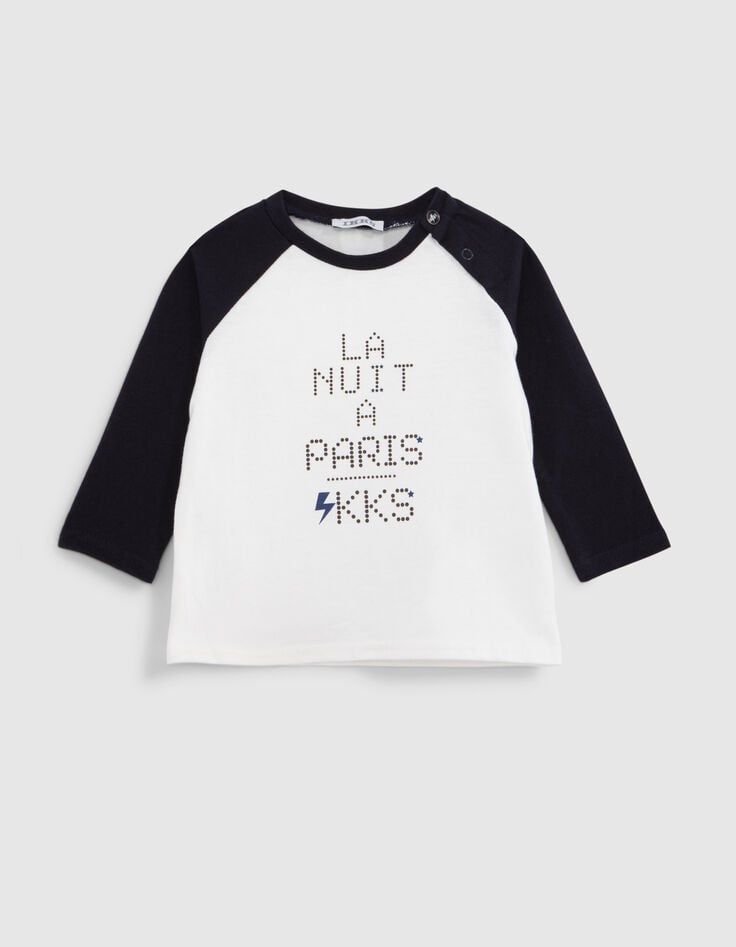 Ensemble 2-en-1 T-shirt et salopette jean bébé garçon-2
