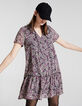 Multicoloured floral print ruffled babydoll dress-2