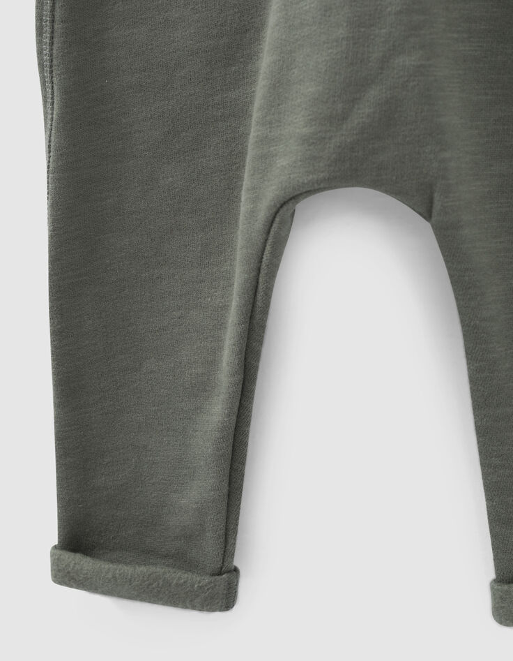 Pantalon kaki clair molleton bio bébé-3