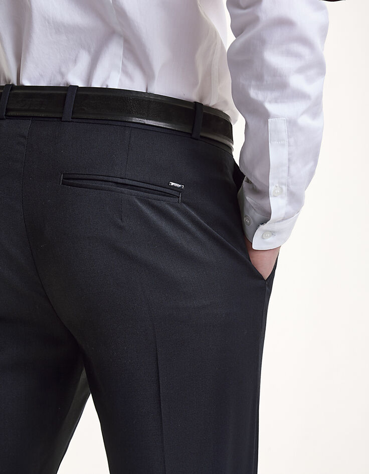 Pantalon marine &agrave; revers infroissable Homme-4