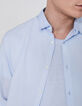 Men&rsquo;s sky blue voile SLIM shirt-4