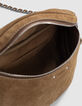 Sac banane 1440 camel cuir velours surpiqûres Femme-5