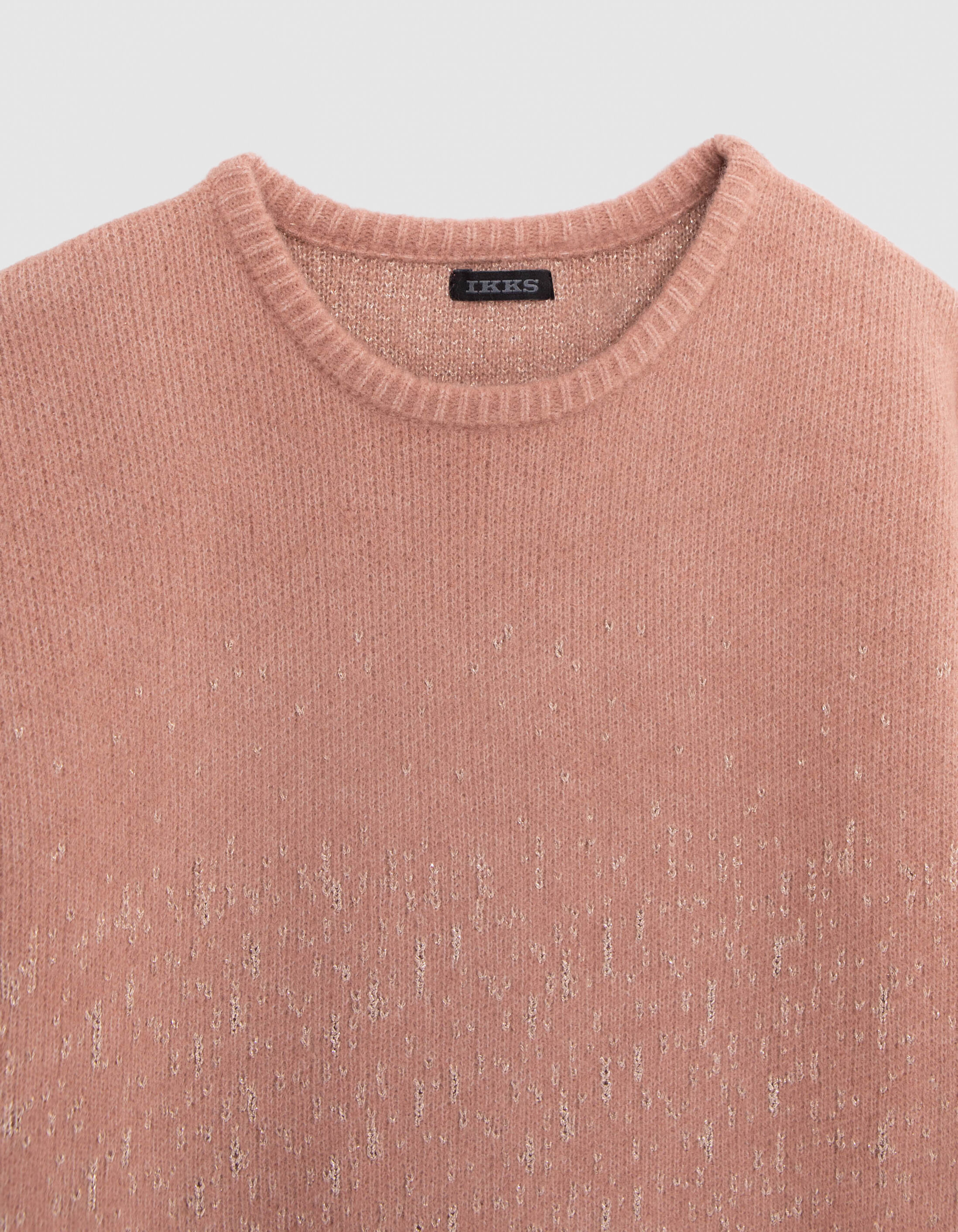 Robe pull rose tricot jacquard lurex fille IKKS