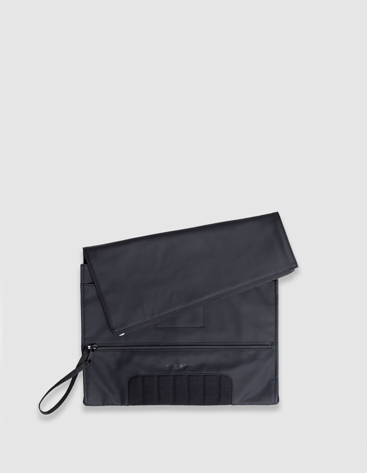 Pochette ordinateur noire nylon effet gomme Homme-1
