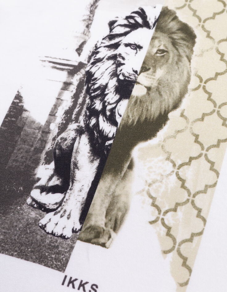 T-shirt blanc visuel lion garçon-6