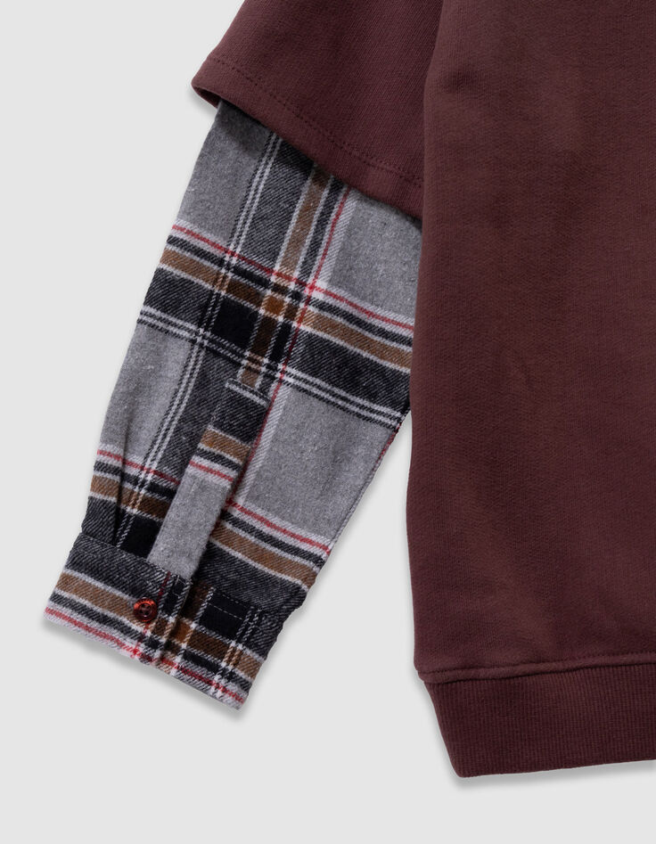 Camiseta sudadera marr&oacute;n trampantojo para ni&ntilde;o-5