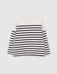 Boys’ ecru sailor top with black stripes and badges-4