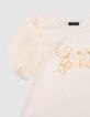 Girls’ white T-shirt with puff sleeves-4