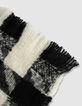 Echarpe noire motif pied-de-poule Femme-3 Echarpe noire motif pied-de-poule Femme-3
