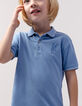 Polo bleu broderie K-éclair garçon-2