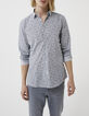 Men&rsquo;s aqua floral print SLIM shirt-6