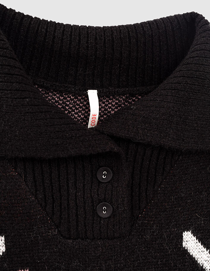 Schwarzer Pullover aus Jacquard-Strick I.Code - I.CODE