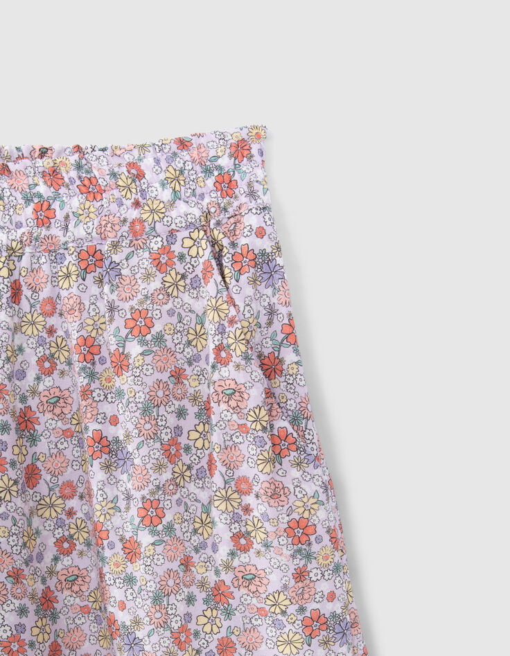 Lila Mädchenshorts mit Flower-Power-Print-4