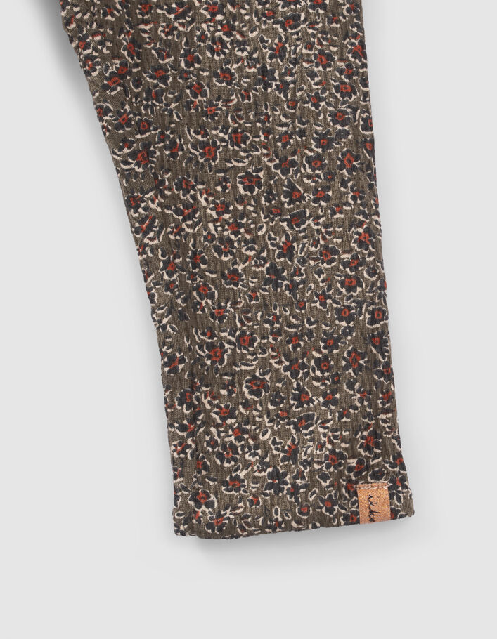 Babymädchen-Wende-Leggings, Khaki mit Print und Rosa-5