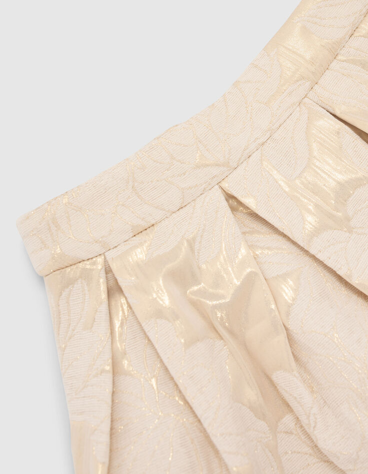 Falda beige estampado jacquard niña-3