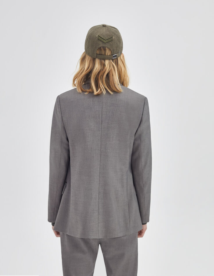 Women’s grey double-breasted suit jacket-3