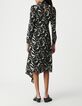 Jurk met zwarte zebrabloemenprint Dames-3