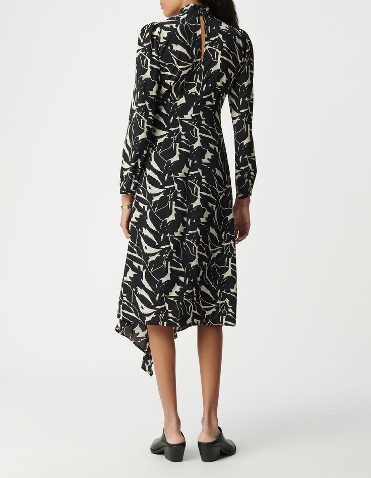 Jurk met zwarte zebrabloemenprint Dames-3