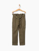 Pantal&oacute;n paperbag caqui estilo cargo ni&ntilde;a-1