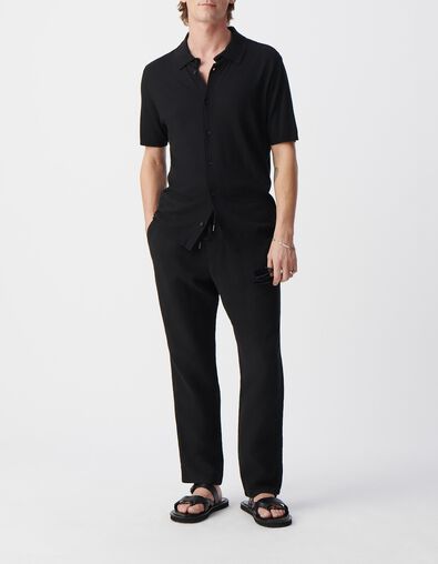 Chemise noire maille manches courtes Homme - IKKS