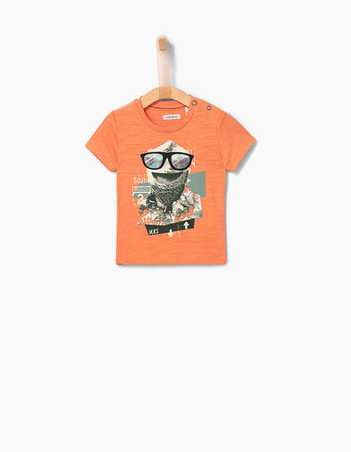 Tee-shirt terracotta iguane bébé garçon  - IKKS