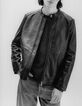 Men's black leather jacket-9