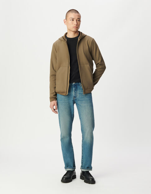 Herrenstrickjacke mit Kapuze beige WATERPROOF BREATHABLE - IKKS