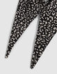 Zwarte sjaalscrunchie bloemenprint meisjes-3
