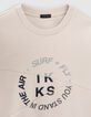 Beige sweater REFLECTERENDE rubber tekst jongens-5