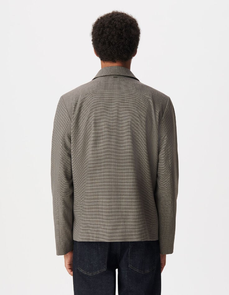 Veste de costume marron motif pied-de-puce Homme-3
