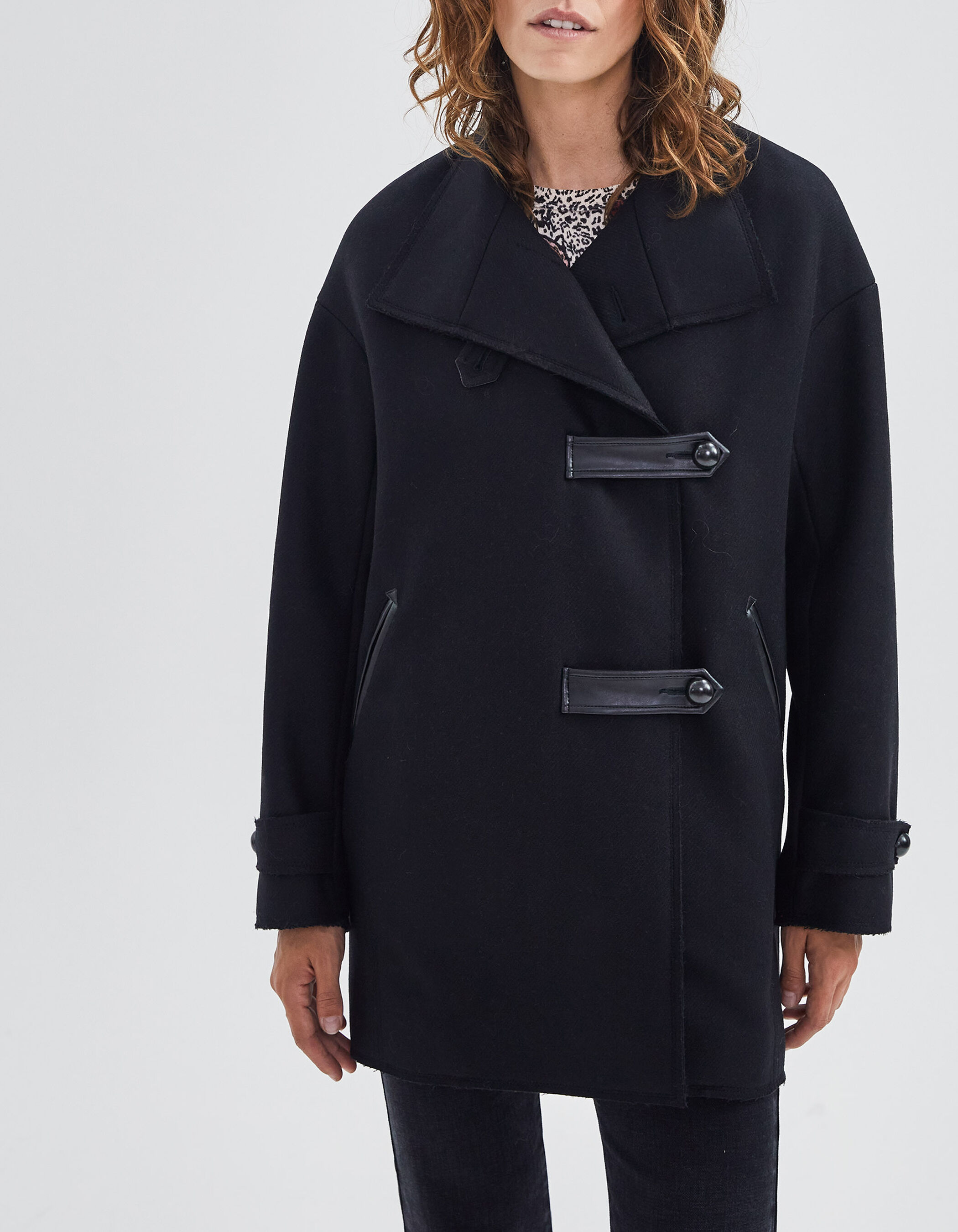 Manteau caban noir femme hotsell