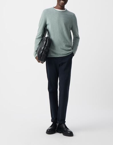 Men&rsquo;s horizon slub knit sweater with rolled edges - IKKS