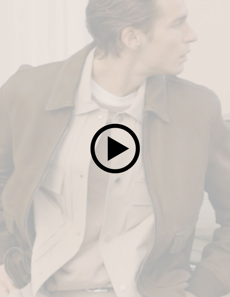 Men&rsquo;s bronze leather aviator jacket-9