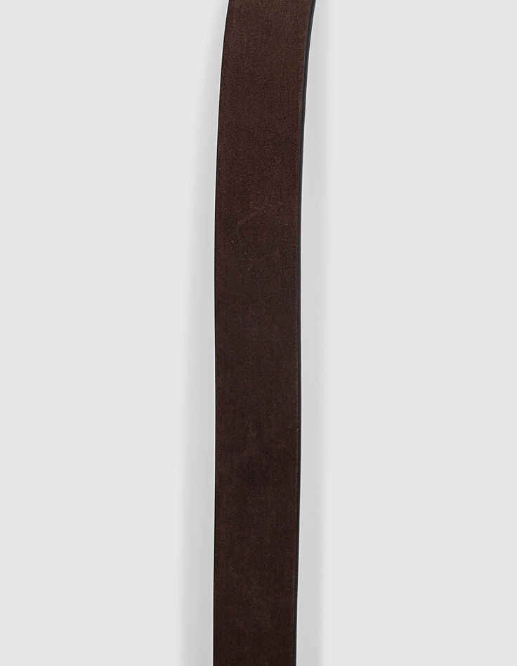 Men’s mocha leather belt with 2 loops-3