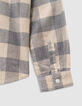 Boys’ grey blue velvet check shirt-5