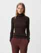 Brauner Damen-Rollkragenpulli Strick-2