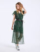 Grünes Maxikleid mit Leo-Print-6