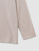 Camiseta beige algodón maxi print detrás niño-7