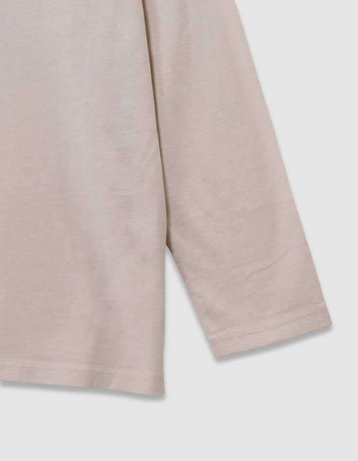 Camiseta beige algodón maxi print detrás niño-7